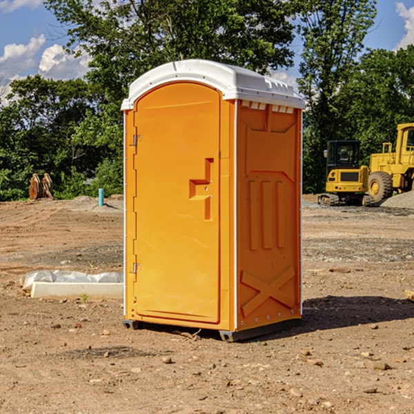 how often are the porta potties cleaned and serviced during a rental period in Valmy